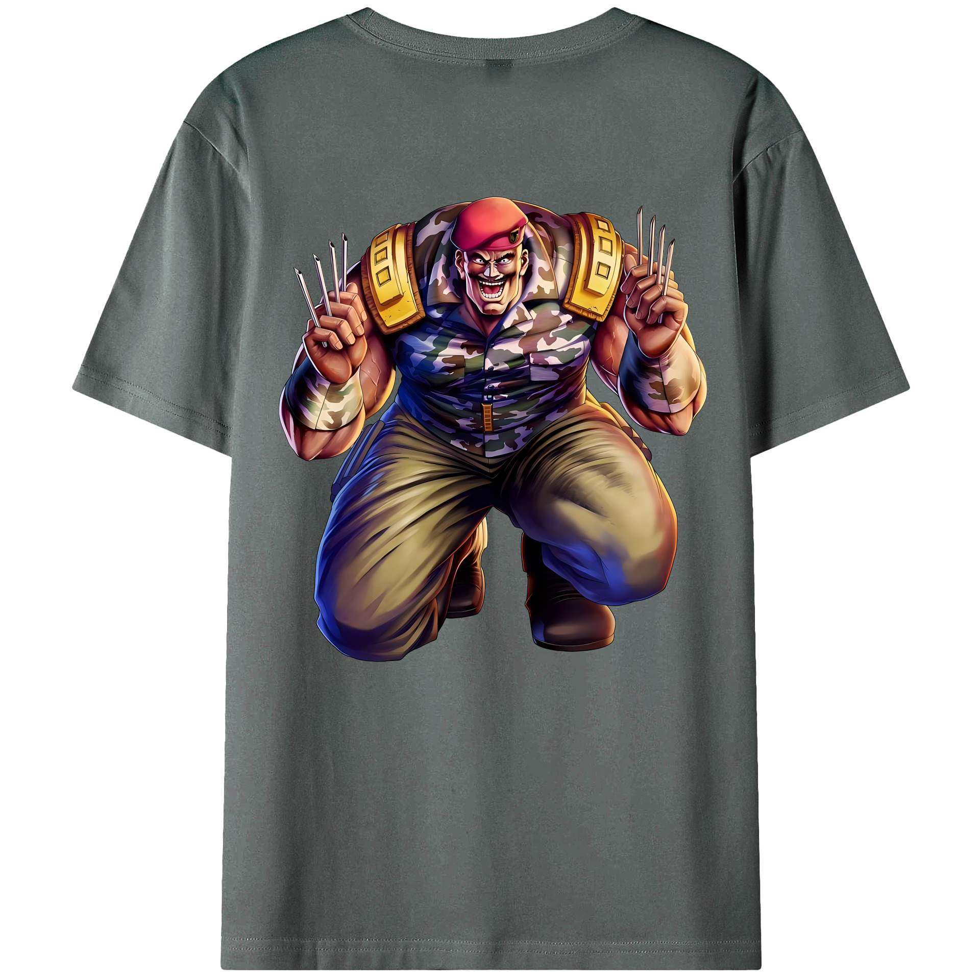 （画像用） 北斗の拳 Fist of the North Star 綿100％ メンズ半袖Tシャツ（バックプリント） 通気性